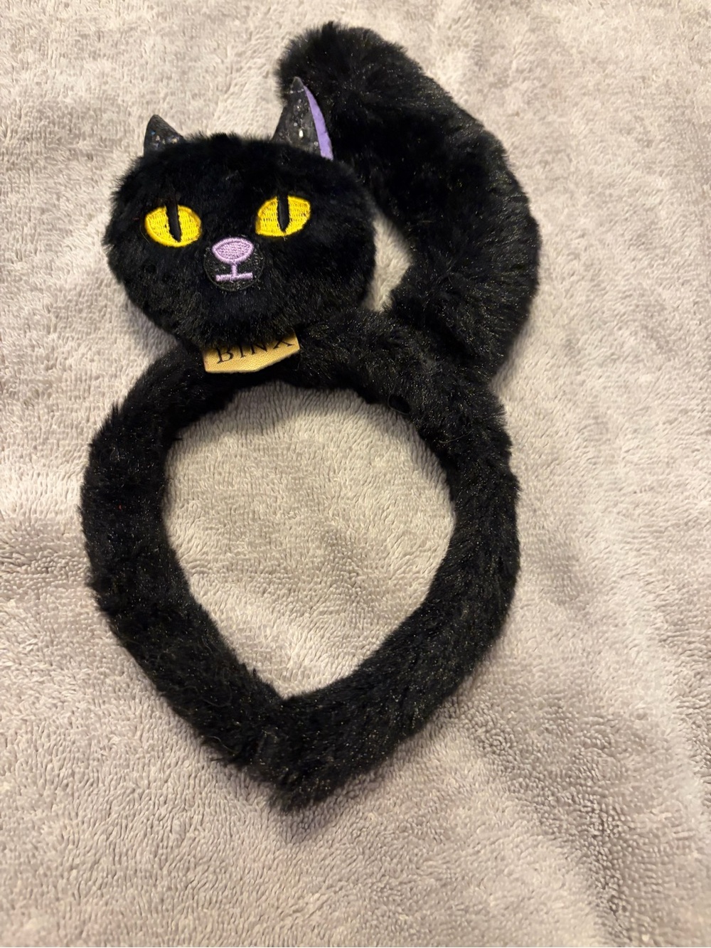Black Cat Plush Headband with Tail - Unbranded New without tags